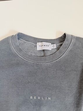 Topman Faded Gray 'Berlin' Crewneck Sweatshirt